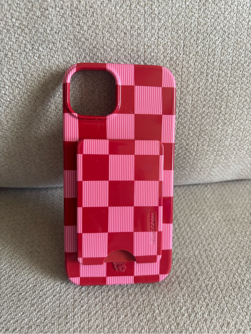 Velvet Caviar Rose Vibe Checkered iPhone Case with magnet wallet iPhone 15 plus - Picture 5 of 9